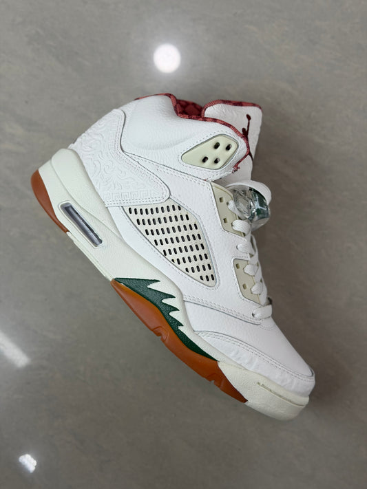 Jordan Retro 5 blanco vino verde caballero